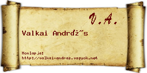 Valkai András névjegykártya