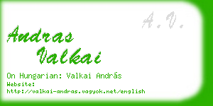 andras valkai business card
